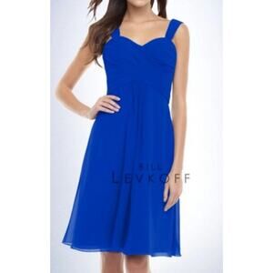 Bill Levkoff Bridesmaid Dress Wedding Short Gown Chiffon Sleeveless 8